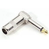 Adam Hall Connectors 75192 - Conector aéreo acodado Jack 6,3 mm mono plata