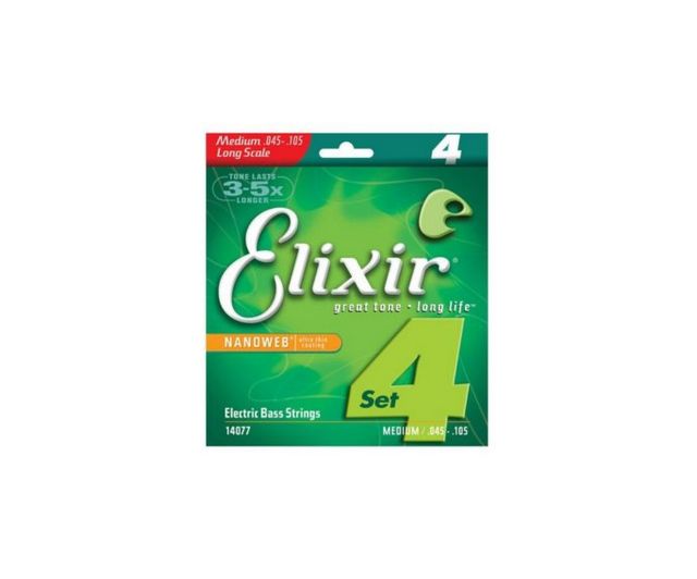 Elixir Cuerdas de bajo Nanoweb Medium 45-105