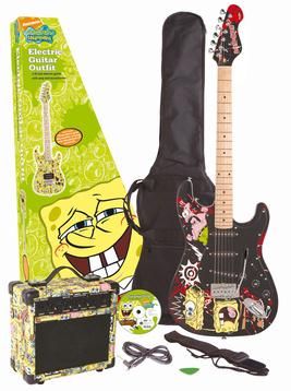 JHS Bob Esponja Pack de Guitarra Eléctrica BOB ESPONJA(Tamaño Estándar) NEGRO