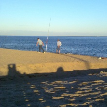 En la playa