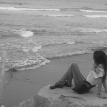 En la playa